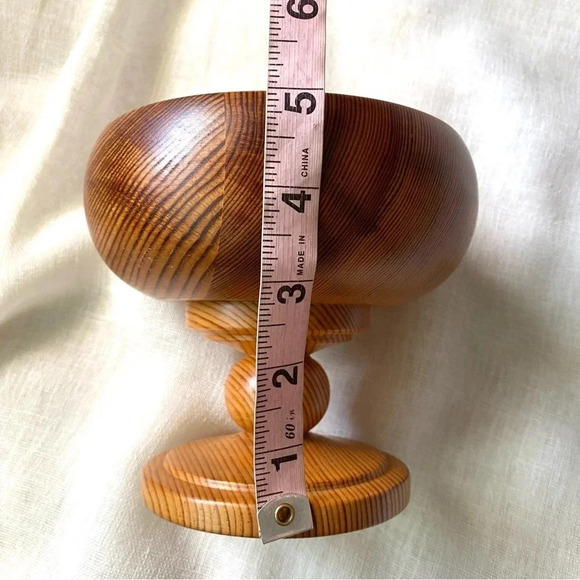 Vintage SANDBERGS NORA STAD SWEDEN Wooden Pedestal Bowl - Picture 5 of 7